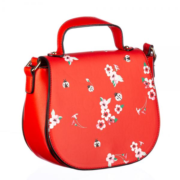 Flower Piros műbőr női táska - Kalapod.hu